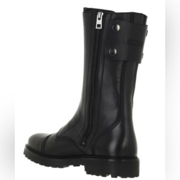 NIB ZADIG & VOLTAIRE Joe High Smooth Calfskin Moto Boots 39 US 8 Black Zipper - Picture 3 of 12